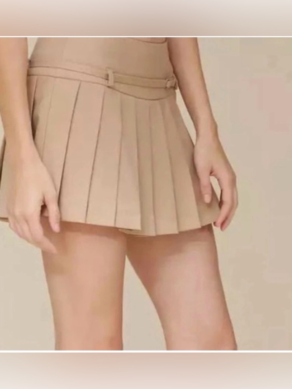 Avec Les Filles Women's Pleated Belted Mini Skort. Sz 10